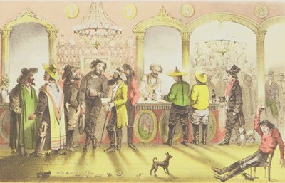 El bar de un salón de juegos, grabado por J. Brandard, 1855 de Francis Samuel Marryat